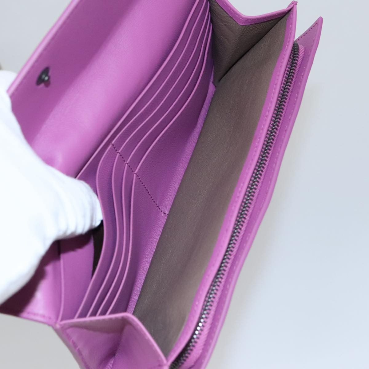 Bottega Veneta Intrecciato Purple Leather Wallet (Pre-Owned) Size ONE SIZE - 9 Thumbnail