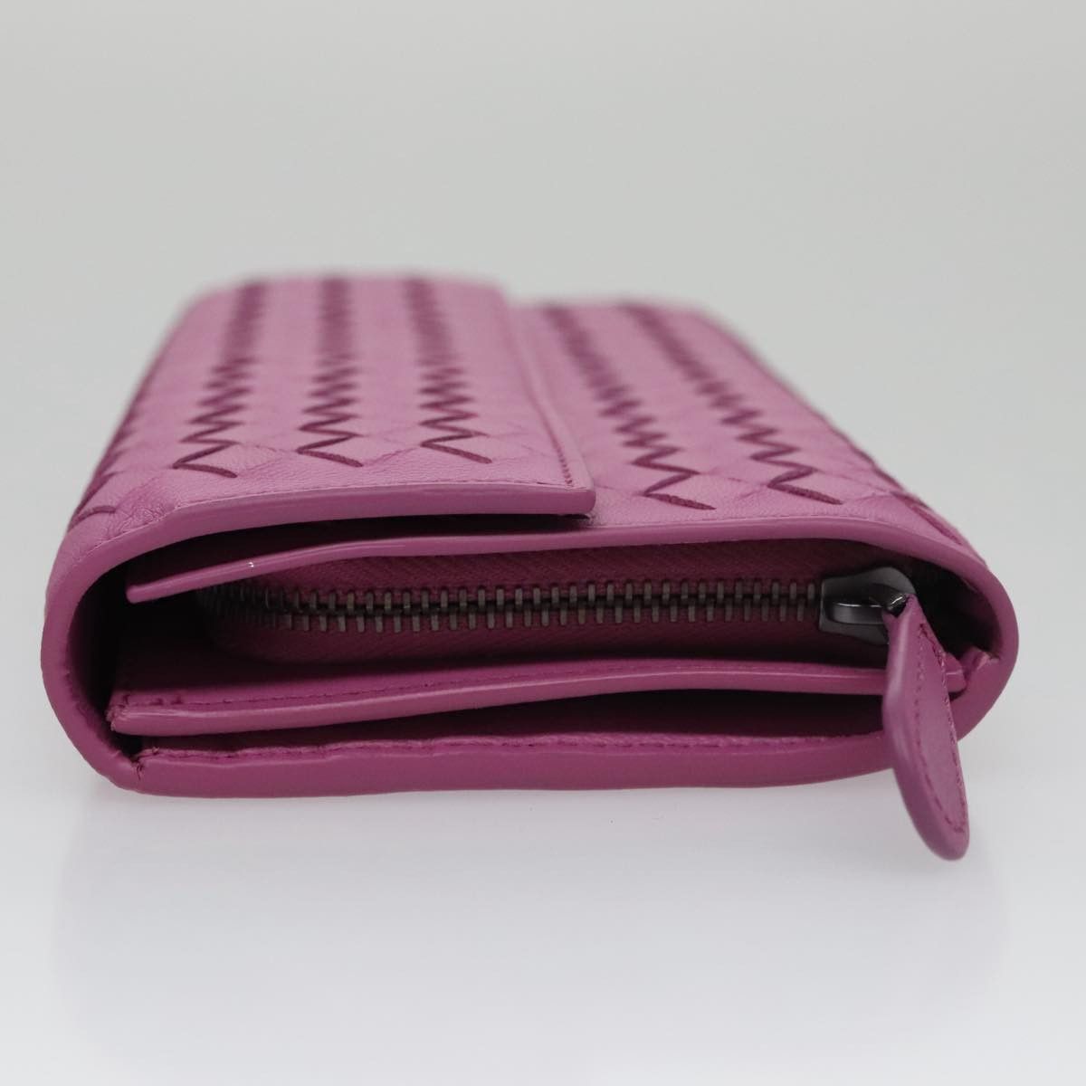 Bottega Veneta Intrecciato Purple Leather Wallet (Pre-Owned) Size ONE SIZE - 3 Thumbnail