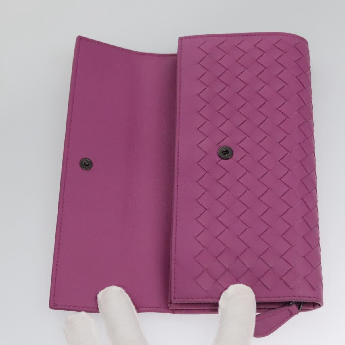 Bottega Veneta Intrecciato Purple Leather Wallet (Pre-Owned) Size ONE SIZE - 7 Thumbnail