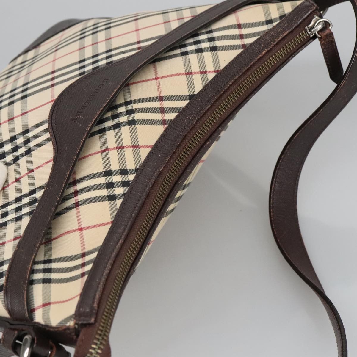 Burberry Nova Check Beige Canvas Shoulder Bag (Pre-Owned) Size ONE SIZE - 14 Thumbnail