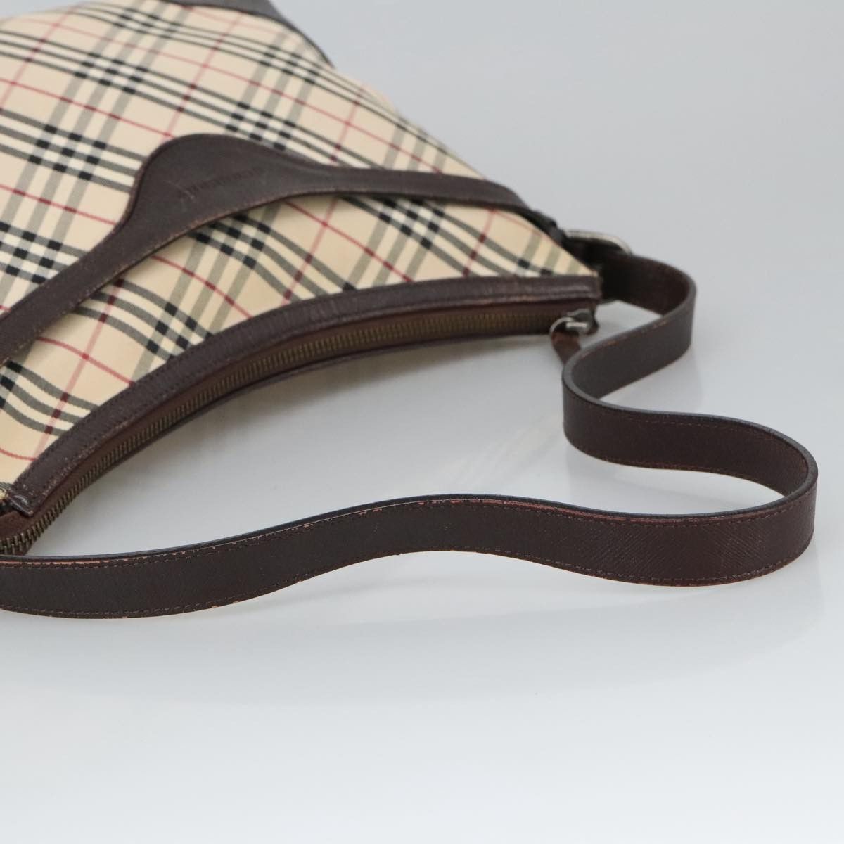 Burberry Nova Check Beige Canvas Shoulder Bag (Pre-Owned) Size ONE SIZE - 4 Thumbnail