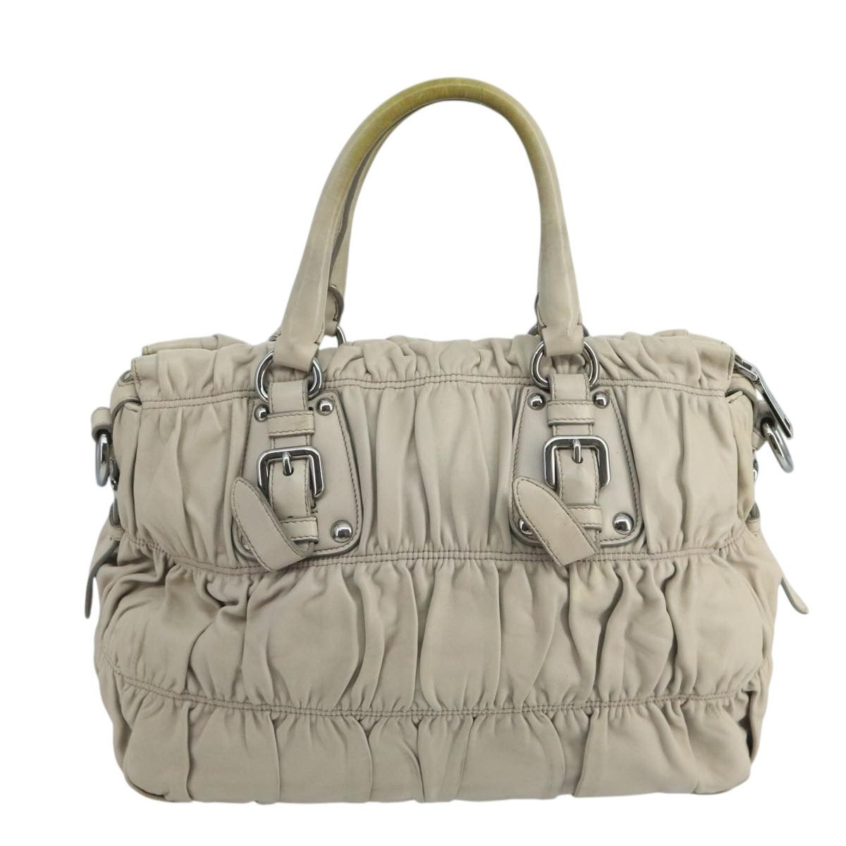 Prada Nappa Gauffré Beige Leather Handbag (Pre-Owned) Size ONE SIZE - 2 Thumbnail