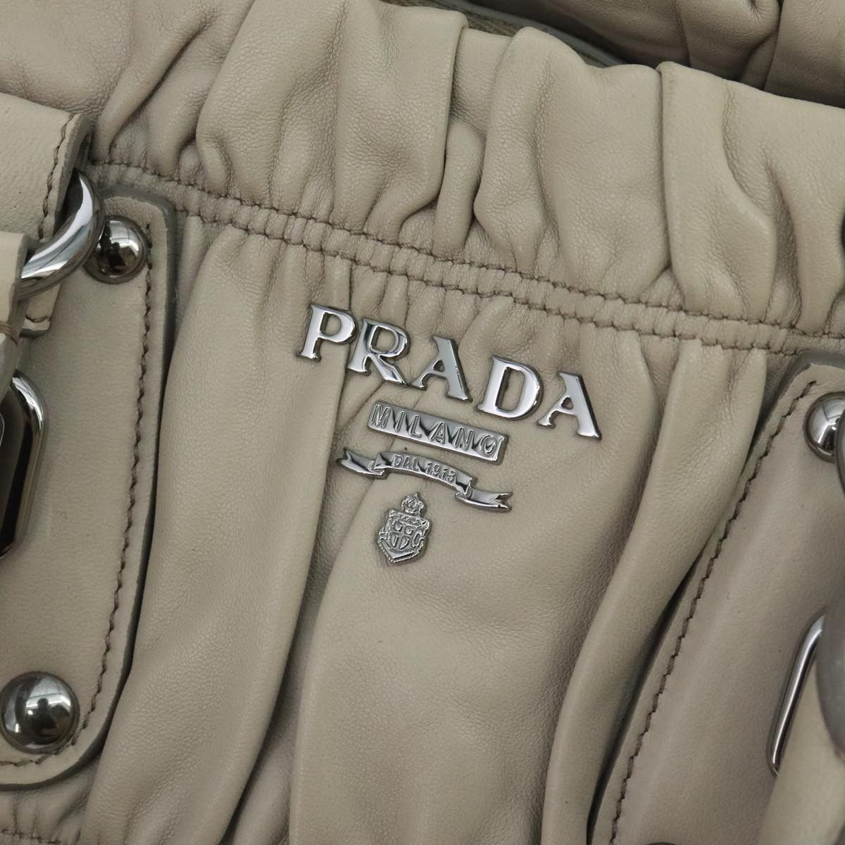 Prada Nappa Gauffré Beige Leather Handbag (Pre-Owned) Size ONE SIZE - 13 Thumbnail