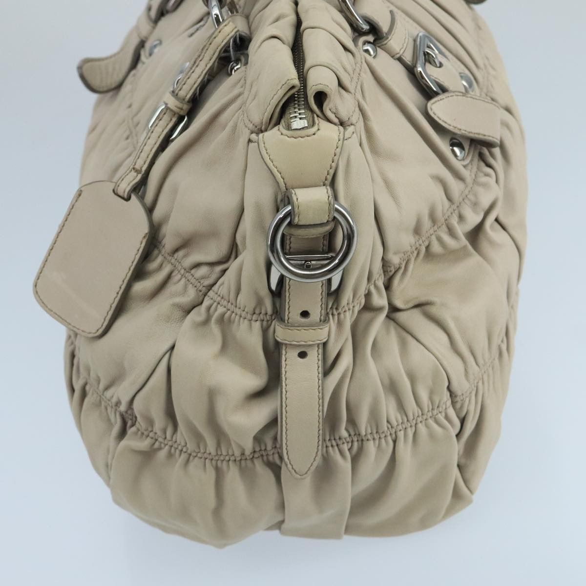Prada Nappa Gauffré Beige Leather Handbag (Pre-Owned) Size ONE SIZE - 3 Thumbnail