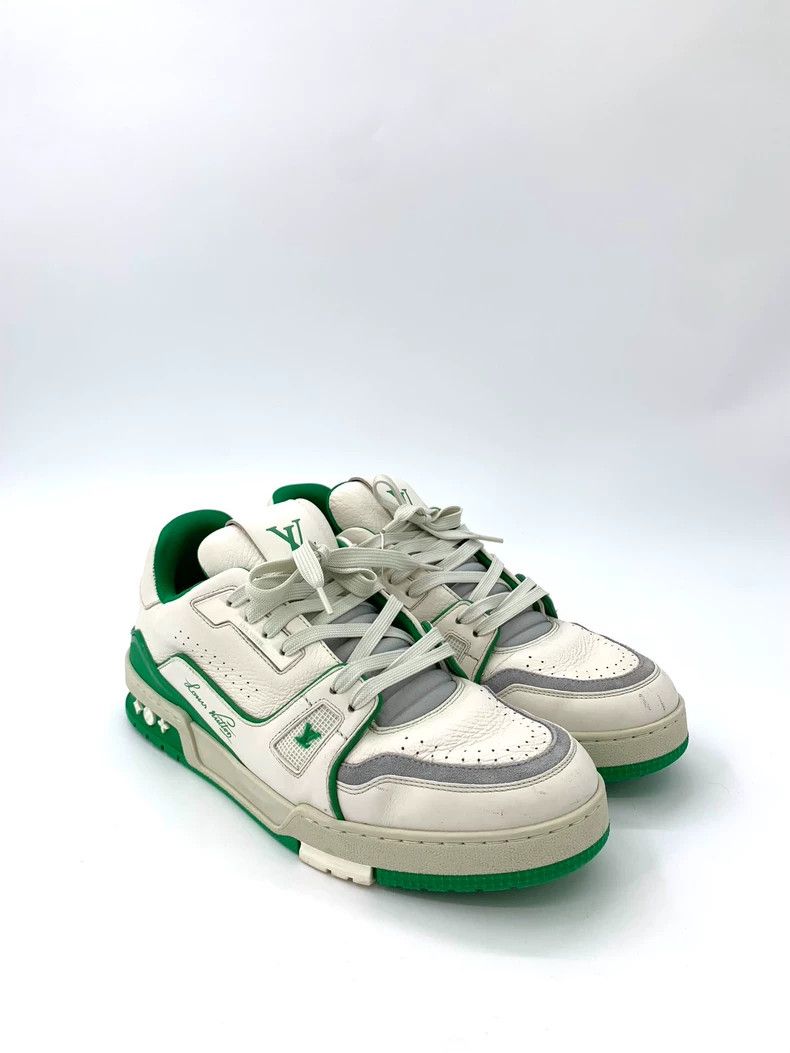 Louis Vuitton Louis Vuitton Lv Size 42 White and Green Leather Laced Casual Sports Sneakers Size US 8.5 / EU 41-42 - 2 Thumbnail