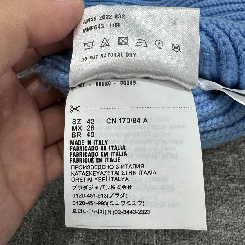 Miu Miu MiuMiu V-neck blue preppy cardigan-zp Size US L / EU 52-54 / 3 - 5 Thumbnail