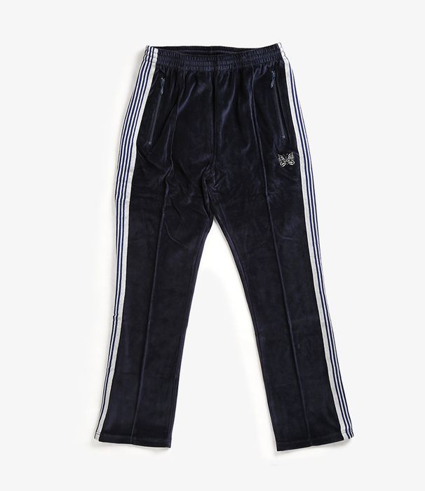 Needles Needles Narrow Track pant C/Pe Velour Navy Medium 18AW