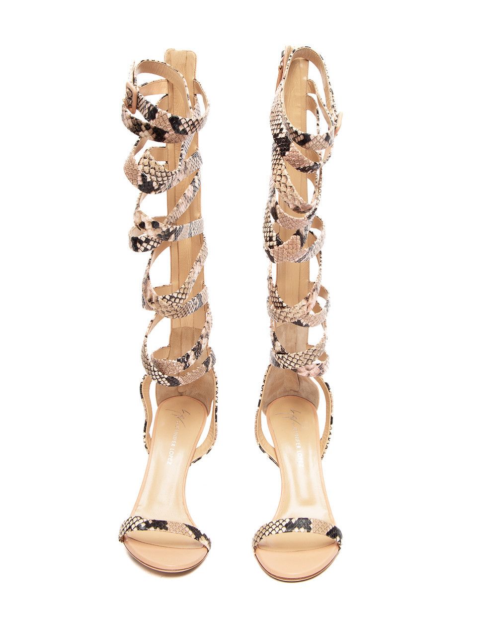 Giuseppe Zanotti Giuseppe Zanotti for Jenifer Lopez Beige Strappy Gladiator Sandals Size US 8.5 / IT 38.5 - 3 Thumbnail