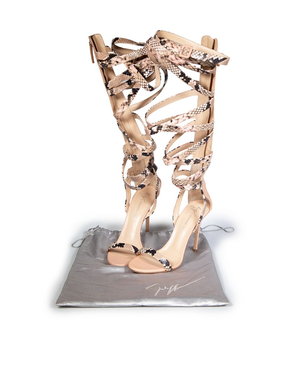 Giuseppe Zanotti Giuseppe Zanotti for Jenifer Lopez Beige Strappy Gladiator Sandals Size US 8.5 / IT 38.5 - 11 Thumbnail