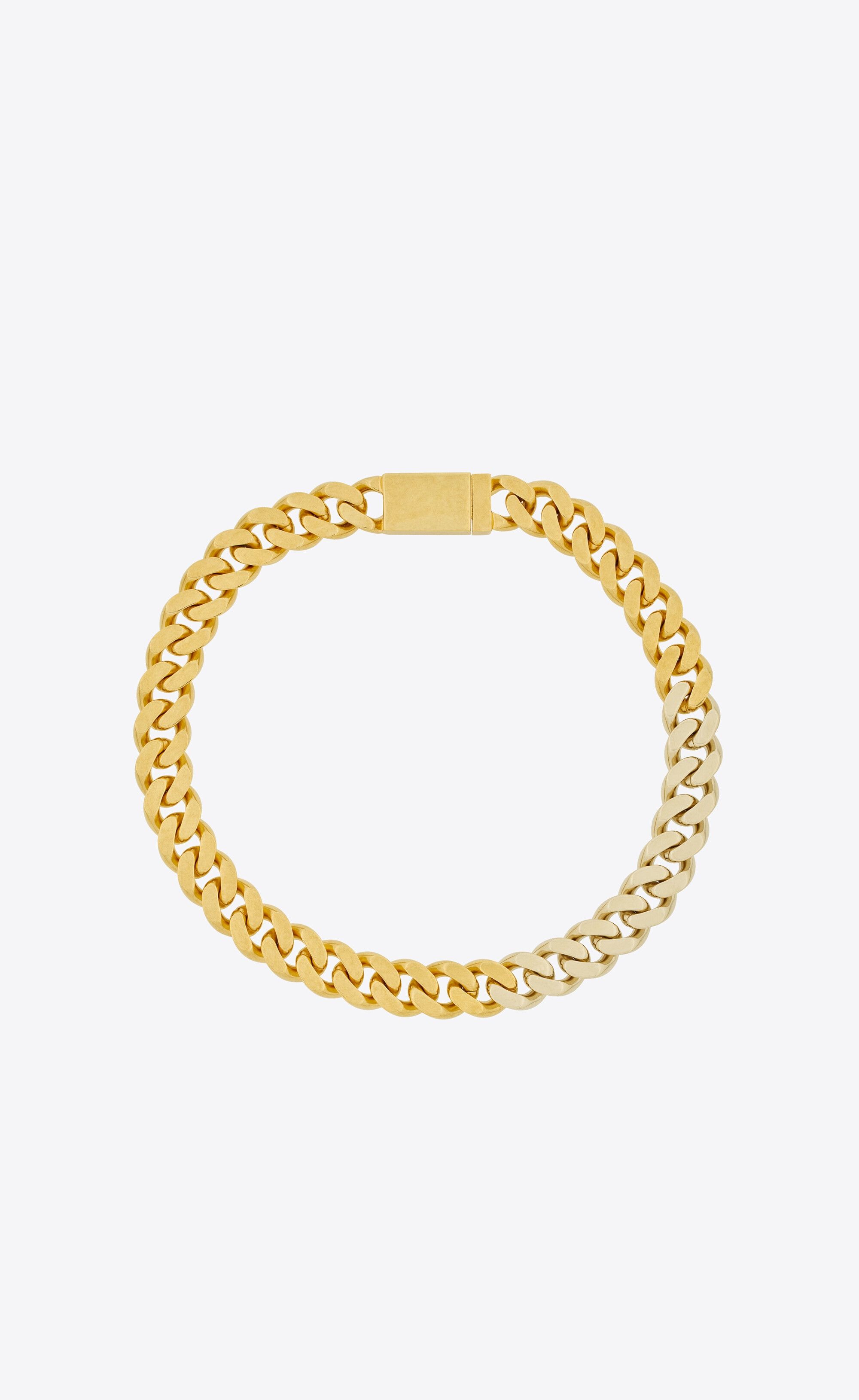 Saint Laurent Paris two-tone chain necklace in gold Size ONE SIZE - 2 Thumbnail