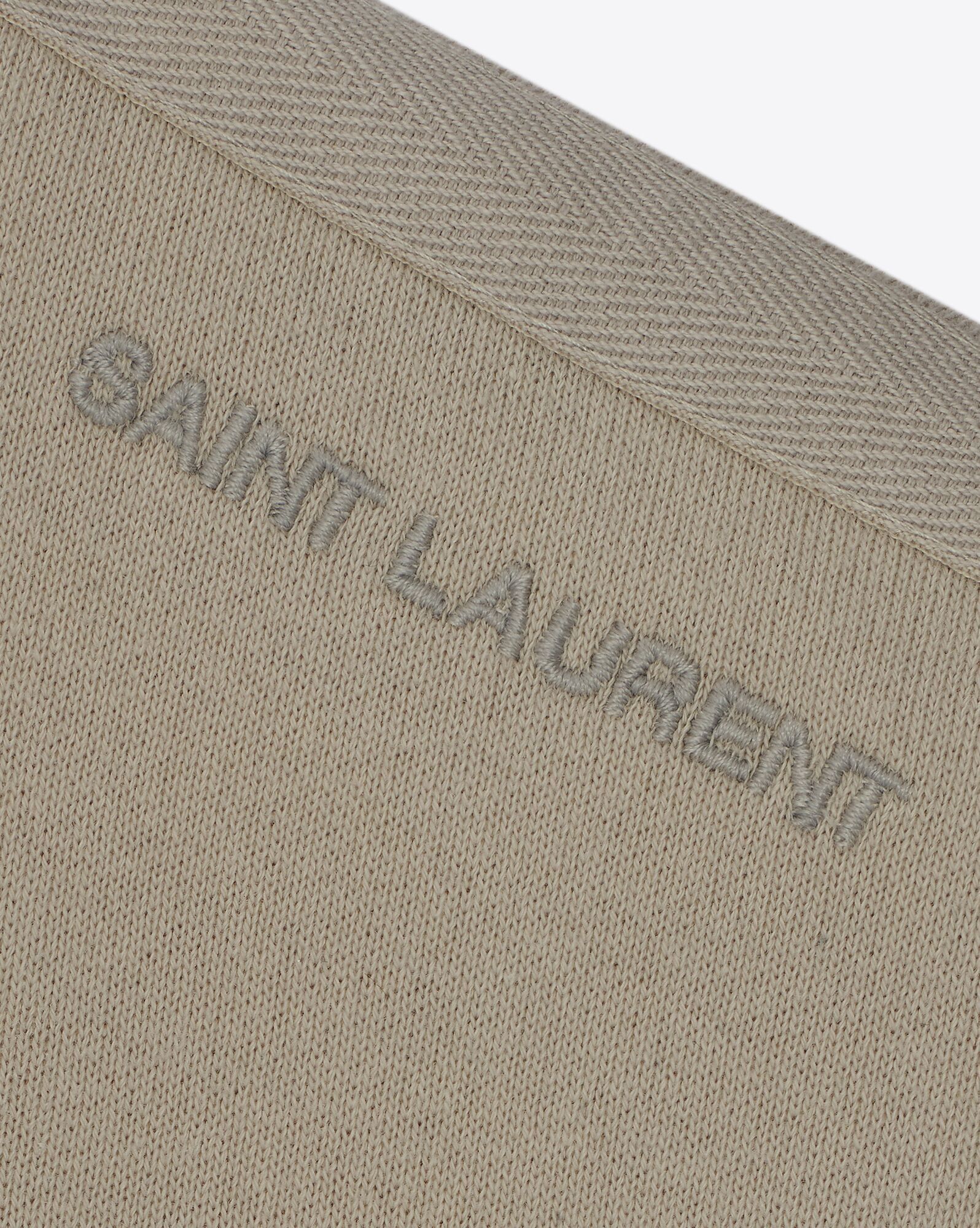Saint Laurent Paris cropped logo sweatshirt khaki Size S / US 4 / IT 40 - 3 Thumbnail