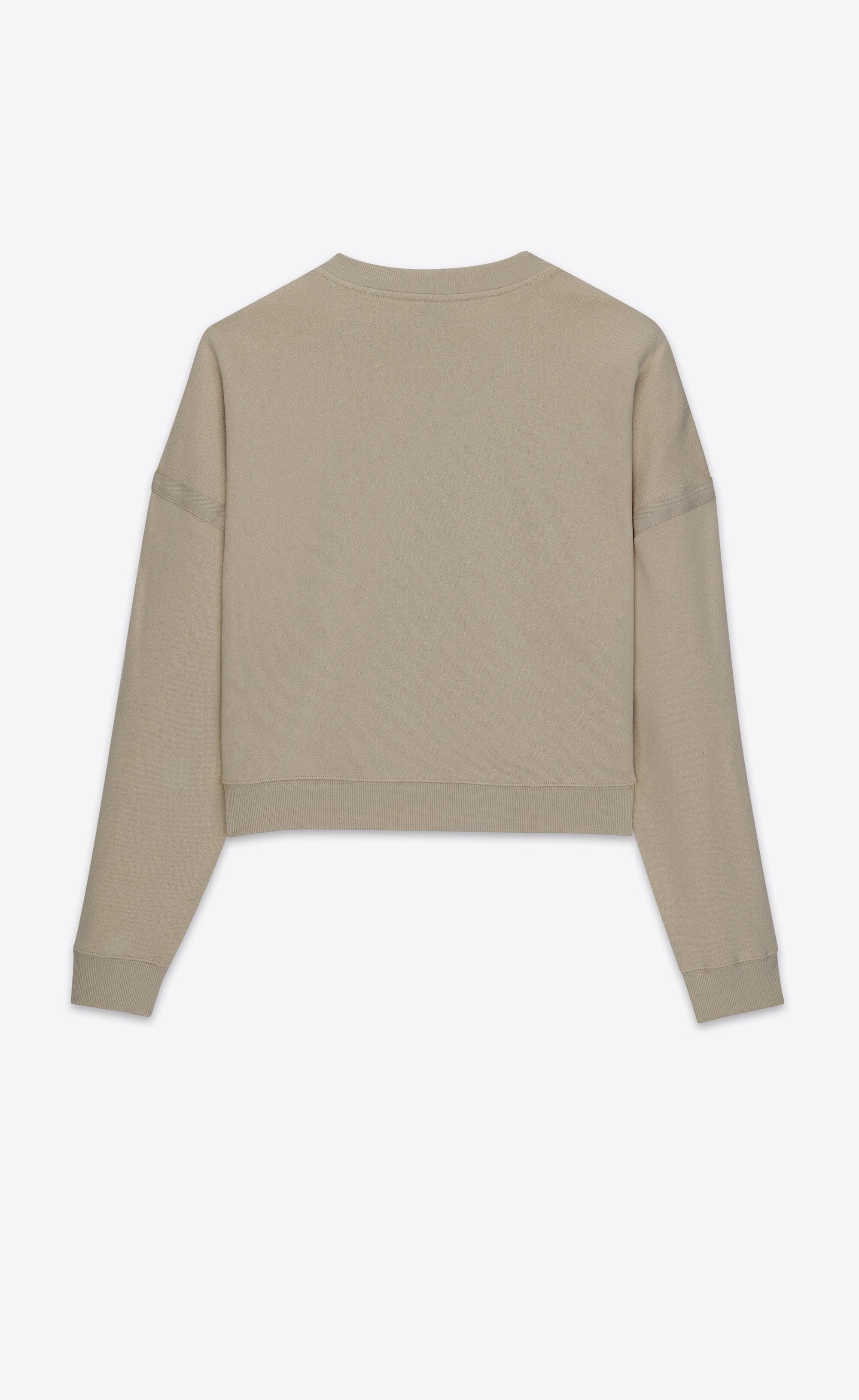 Saint Laurent Paris cropped logo sweatshirt khaki Size XL / US 12-14 / IT 48-50 - 2 Thumbnail