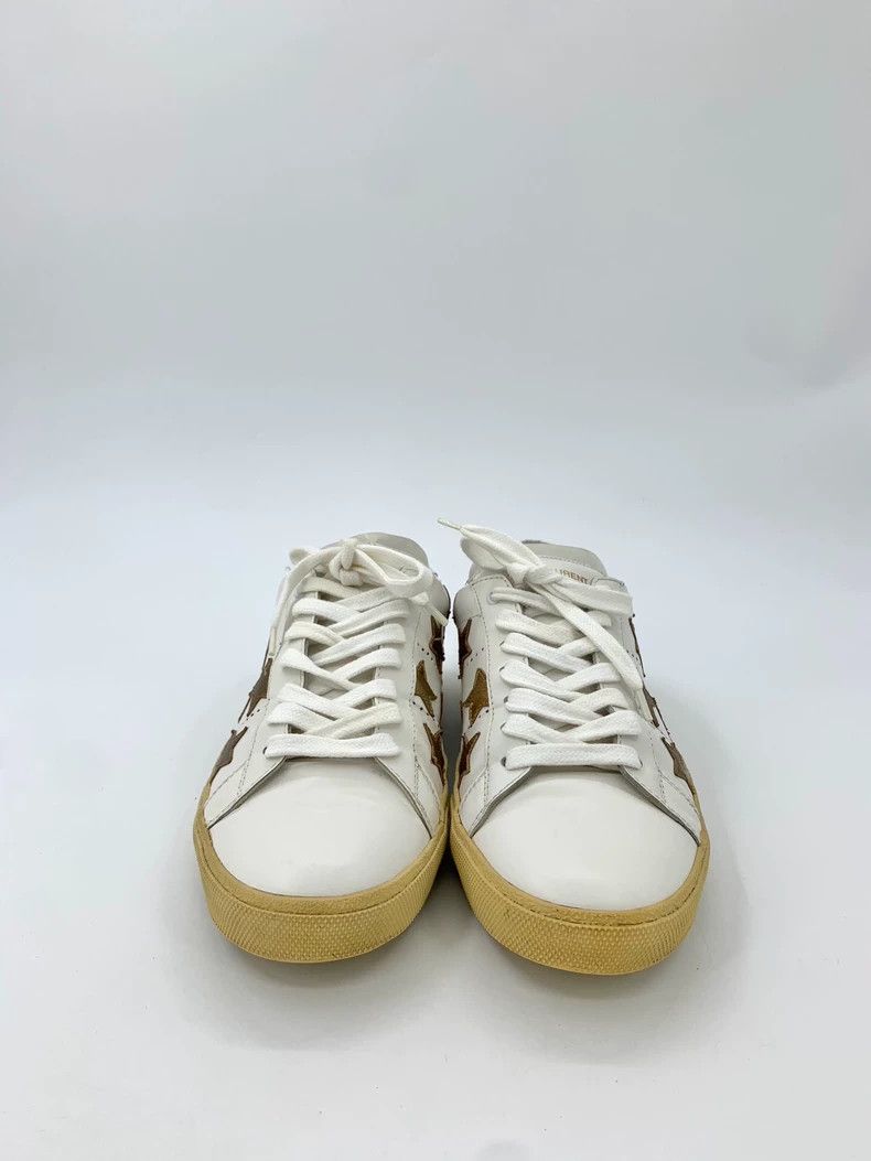 Saint Laurent Paris Saint Laurent Paris Saint Laurent Size 40 White Star Round Toe Laced Casual Loafers Size US 7 / EU 40 - 3 Thumbnail