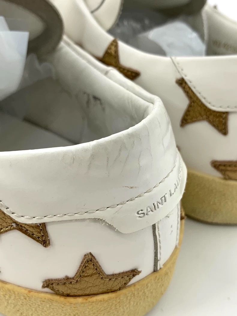 Saint Laurent Paris Saint Laurent Paris Saint Laurent Size 40 White Star Round Toe Laced Casual Loafers Size US 7 / EU 40 - 8 Thumbnail