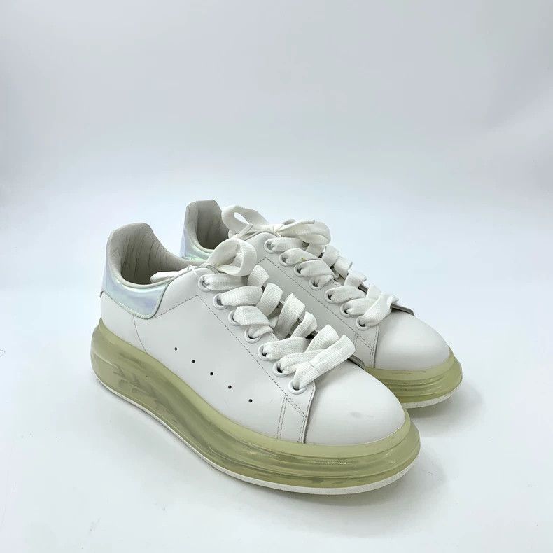 Alexander McQueen Alexander McQueen White lace-up thick-soled leather casual sneakers, size 38 Size US 5.5 / EU 38 - 2 Thumbnail