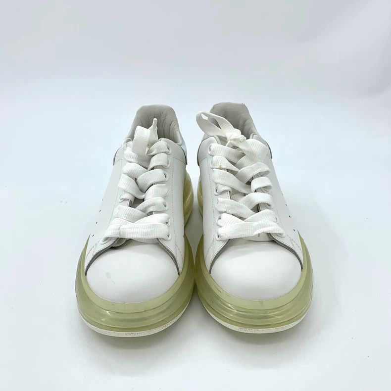 Alexander McQueen Alexander McQueen White lace-up thick-soled leather casual sneakers, size 38 Size US 5.5 / EU 38 - 3 Thumbnail