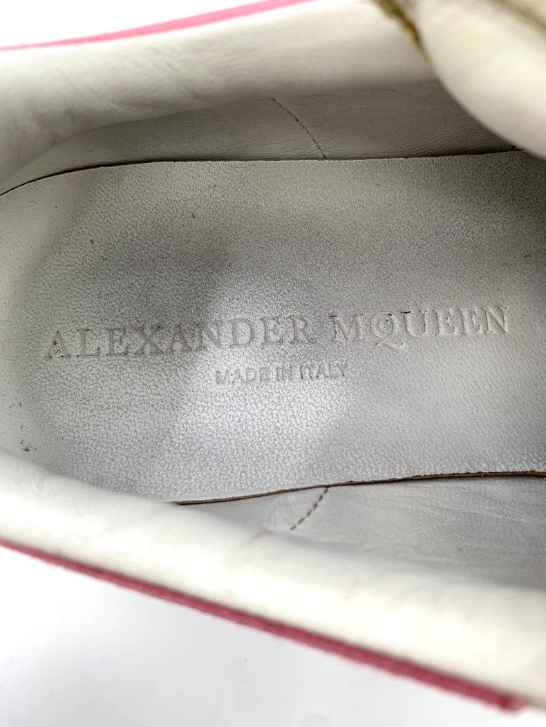 Alexander McQueen Alexander McQueen White with pink tail thick-soled lace-up casual sports shoes, size 37 Size US 6 / IT 36 - 7 Thumbnail