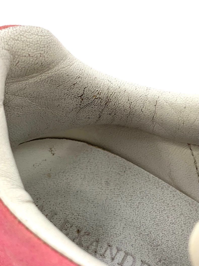 Alexander McQueen Alexander McQueen White with pink tail thick-soled lace-up casual sports shoes, size 37 Size US 6 / IT 36 - 9 Thumbnail
