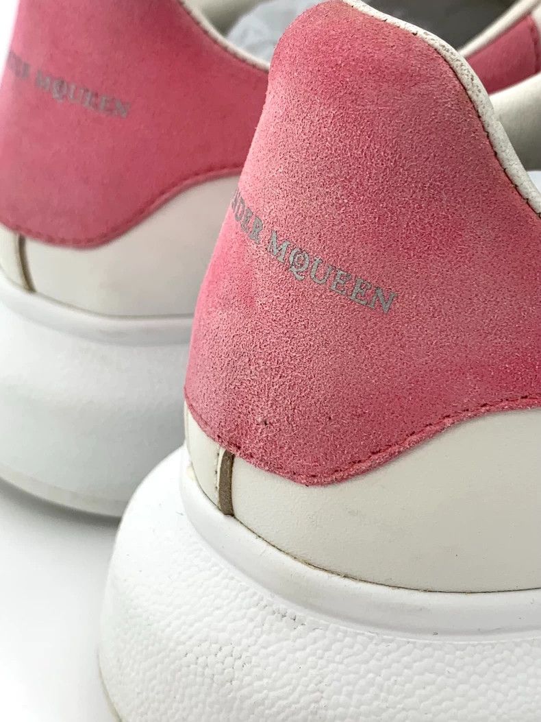 Alexander McQueen Alexander McQueen White with pink tail thick-soled lace-up casual sports shoes, size 37 Size US 6 / IT 36 - 8 Thumbnail