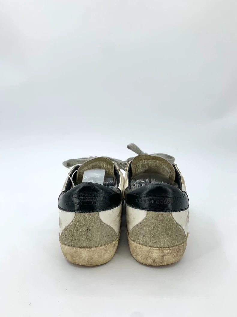 Golden Goose Golden Goose GGDB White dirty sneakers with metallic lettering lace-up leather casual sneakers, size 37 Size US 6 / IT 36 - 4 Thumbnail