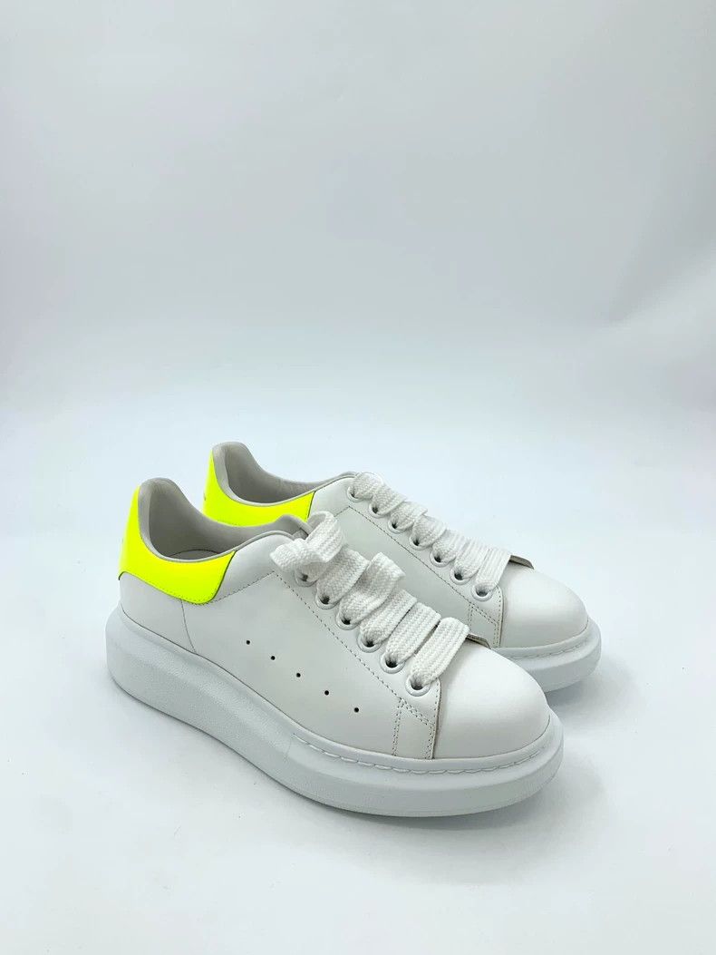 Alexander McQueen Alexander McQueen White fluorescent yellow tail thick-soled lace-up casual shoes, size 38 Size US 5.5 / EU 38 - 2 Thumbnail