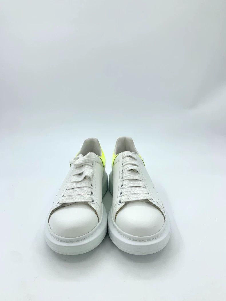 Alexander McQueen Alexander McQueen White fluorescent yellow tail thick-soled lace-up casual shoes, size 38 Size US 5.5 / EU 38 - 3 Thumbnail