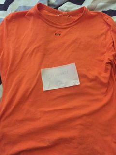 Orange off white vlone clearance shirt