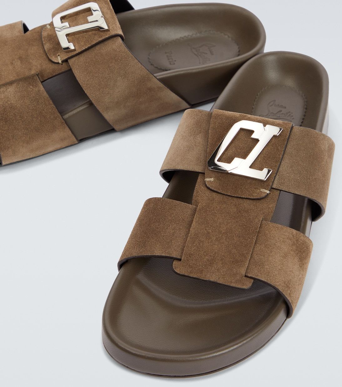 Christian Louboutin Dhabubizz Suede Sandals Brown Size US 9 / EU 42 - 3 Thumbnail