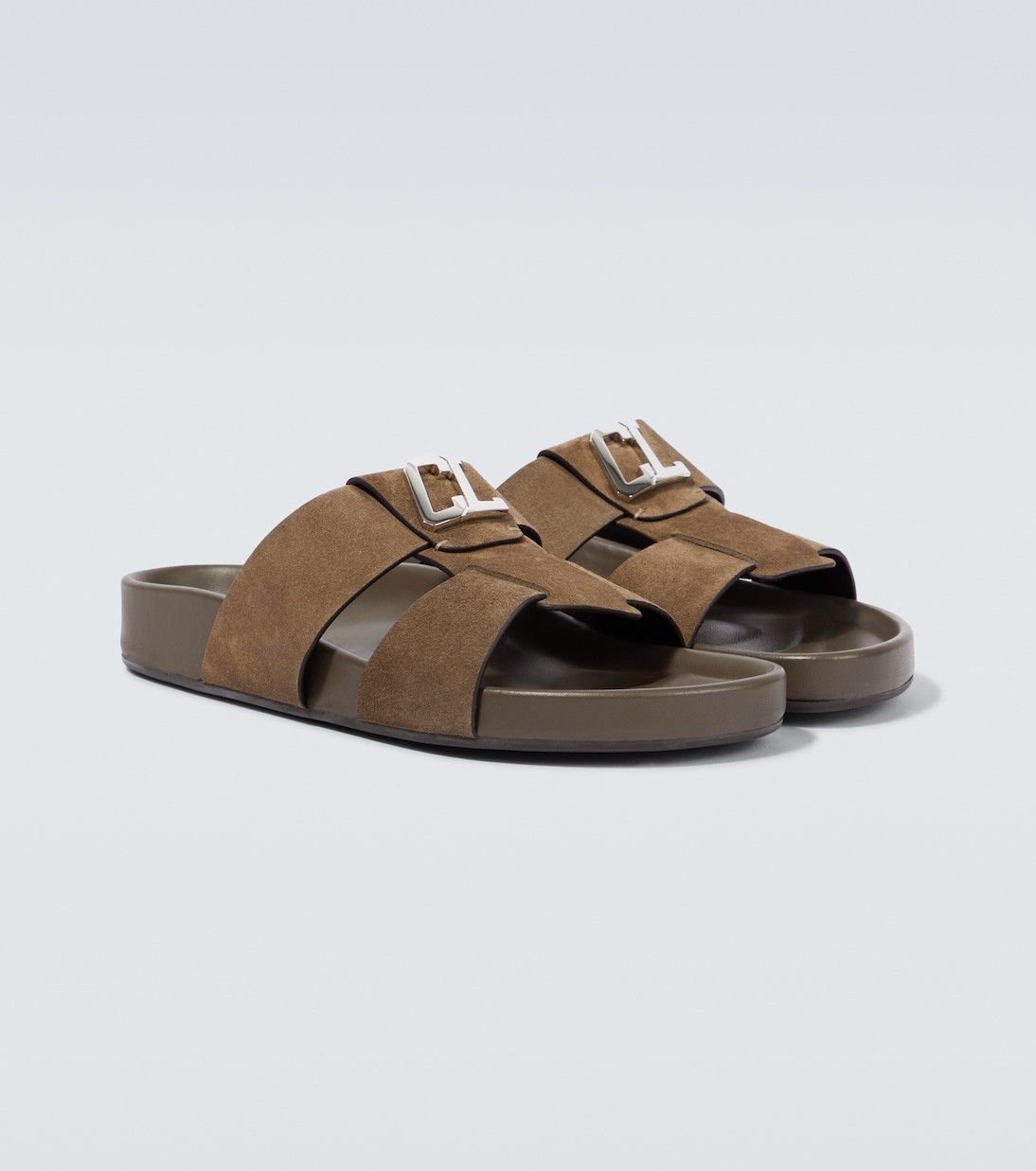 Christian Louboutin Dhabubizz Suede Sandals Brown Size US 10 / EU 43 - 5 Thumbnail