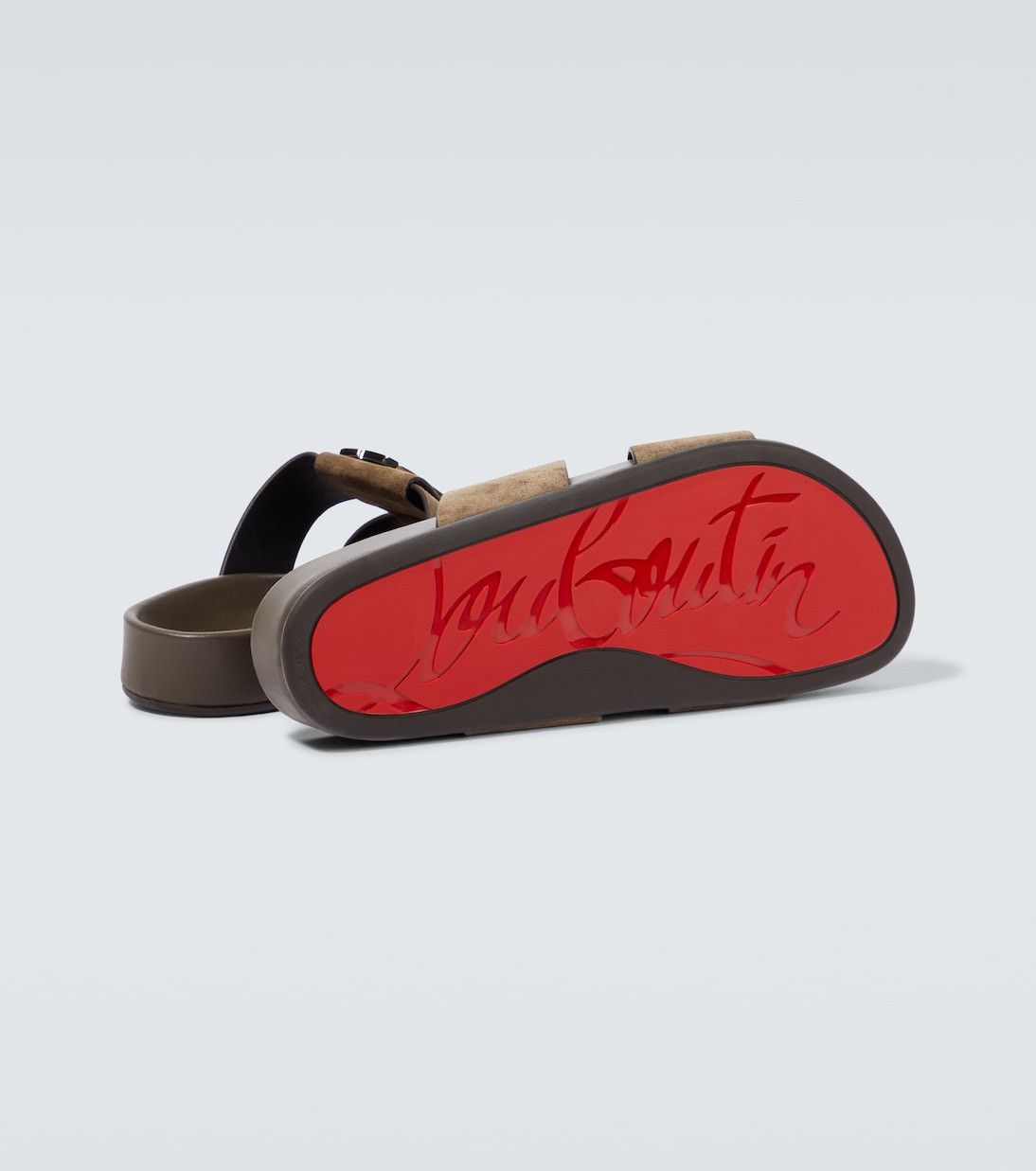 Christian Louboutin Dhabubizz Suede Sandals Brown Size US 12 / EU 45 - 7 Thumbnail