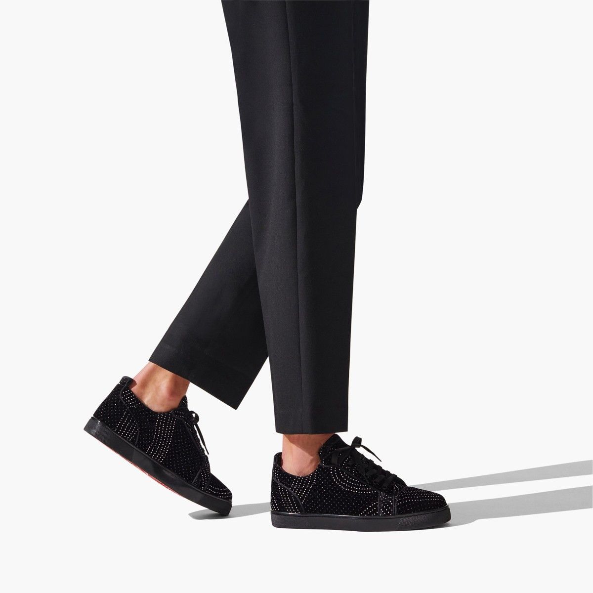 Christian Louboutin Louis Junior Orlato Velvet River Crystal Black Size US 6 / EU 39 - 3 Thumbnail