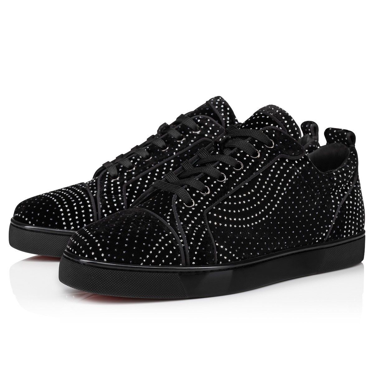 Christian Louboutin Louis Junior Orlato Velvet River Crystal Black Size US 9 / EU 42 - 4 Thumbnail
