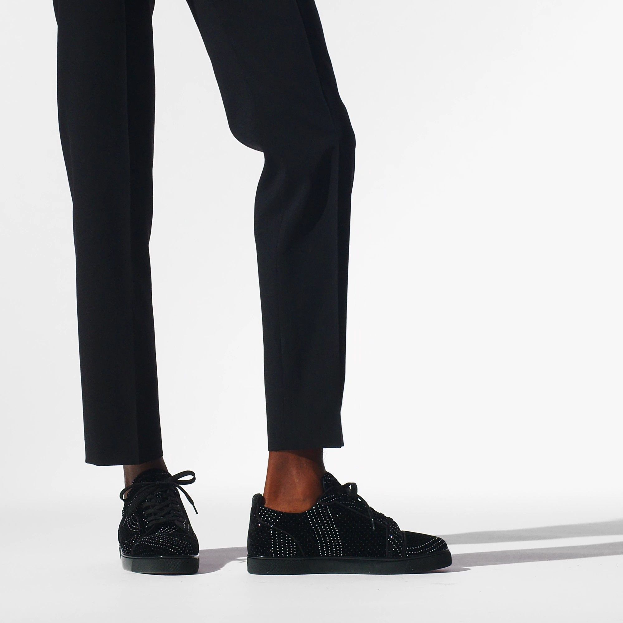 Christian Louboutin Louis Junior Orlato Velvet River Crystal Black Size US 13 / EU 46 - 2 Thumbnail