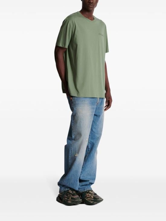 Balmain BALMAIN Men T-Shirts DH1EG010BC68 ULA Green Size US L / EU 52-54 / 3 - 6 Thumbnail
