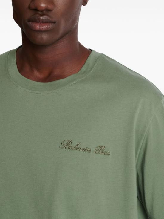 Balmain BALMAIN Men T-Shirts DH1EG010BC68 ULA Green Size US L / EU 52-54 / 3 - 3 Thumbnail