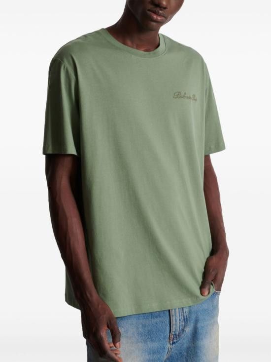 Balmain BALMAIN Men T-Shirts DH1EG010BC68 ULA Green Size US L / EU 52-54 / 3 - 2 Thumbnail