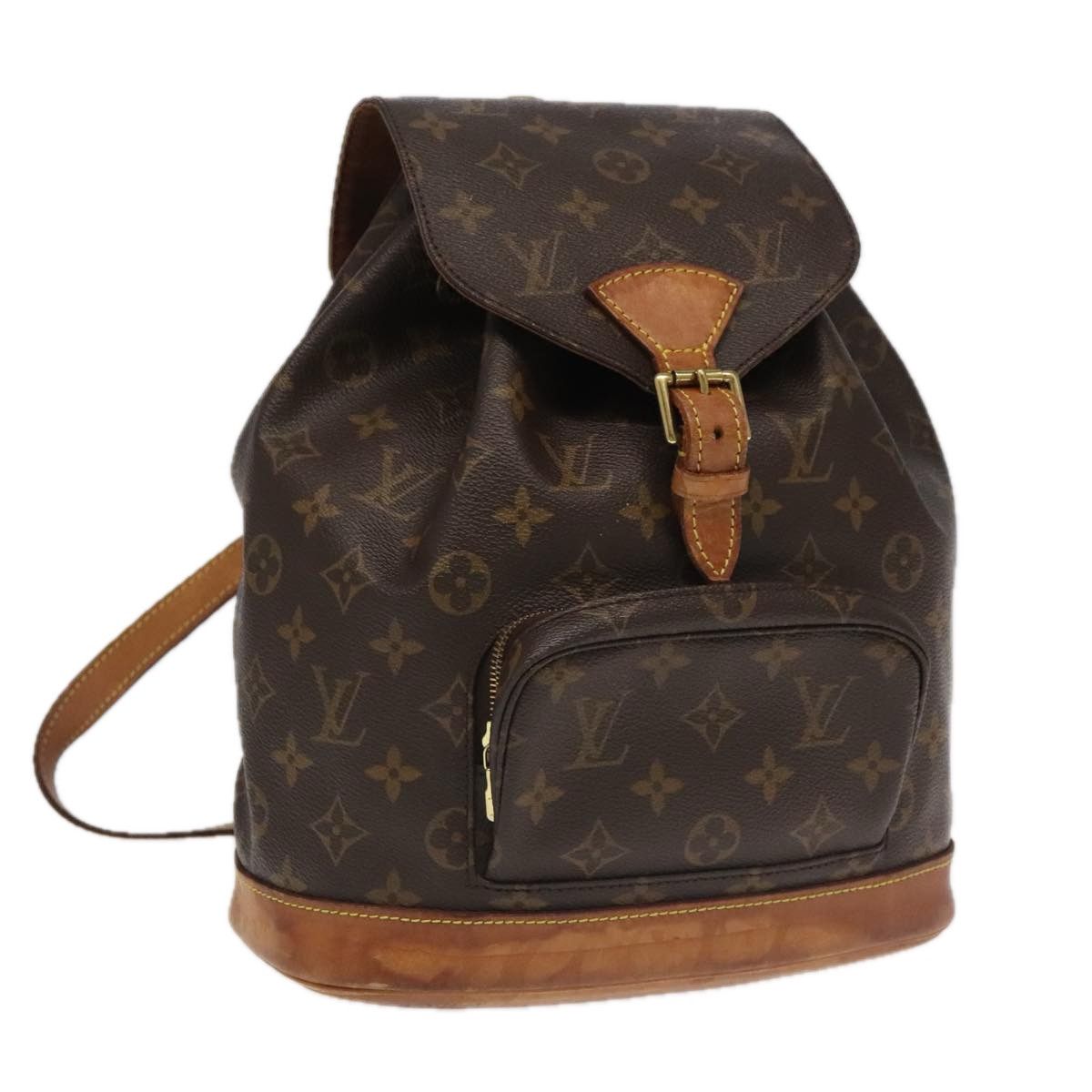 Louis Vuitton Montsouris Mm Brown Canvas Backpack Bag (Pre-Owned) Size ONE SIZE - 3 Thumbnail