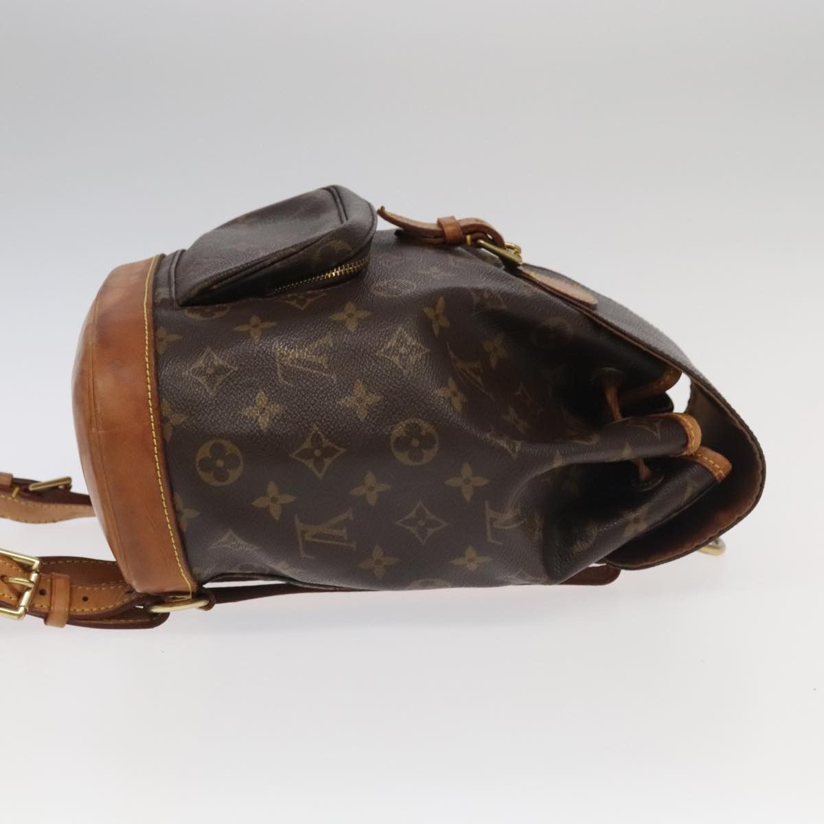 Louis Vuitton Montsouris Mm Brown Canvas Backpack Bag (Pre-Owned) Size ONE SIZE - 4 Thumbnail