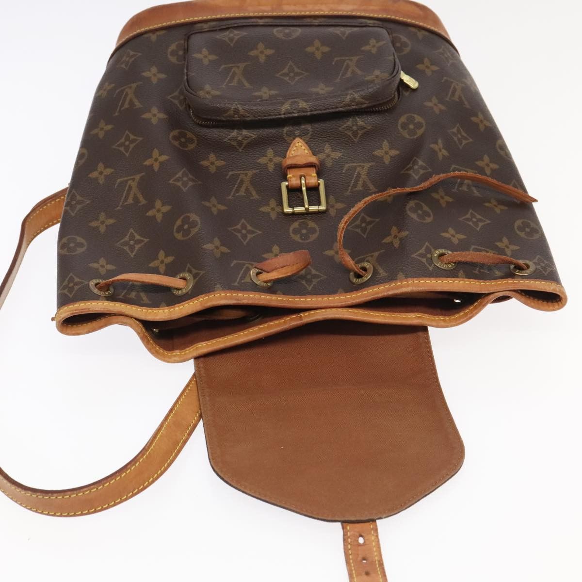 Louis Vuitton Montsouris Mm Brown Canvas Backpack Bag (Pre-Owned) Size ONE SIZE - 7 Thumbnail