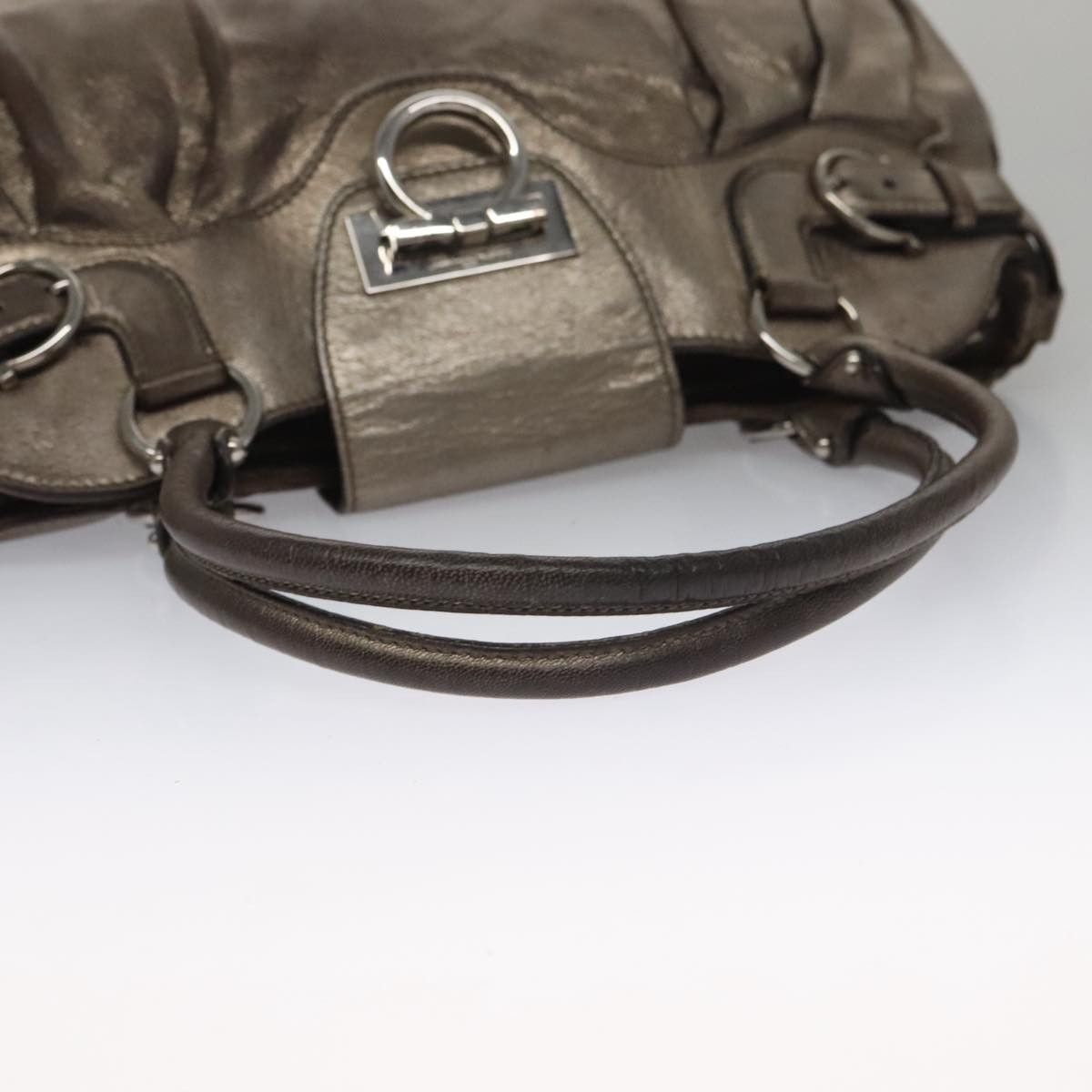 Salvatore Ferragamo Gancini Gold Leather Handbag (Pre-Owned) Size ONE SIZE - 5 Thumbnail
