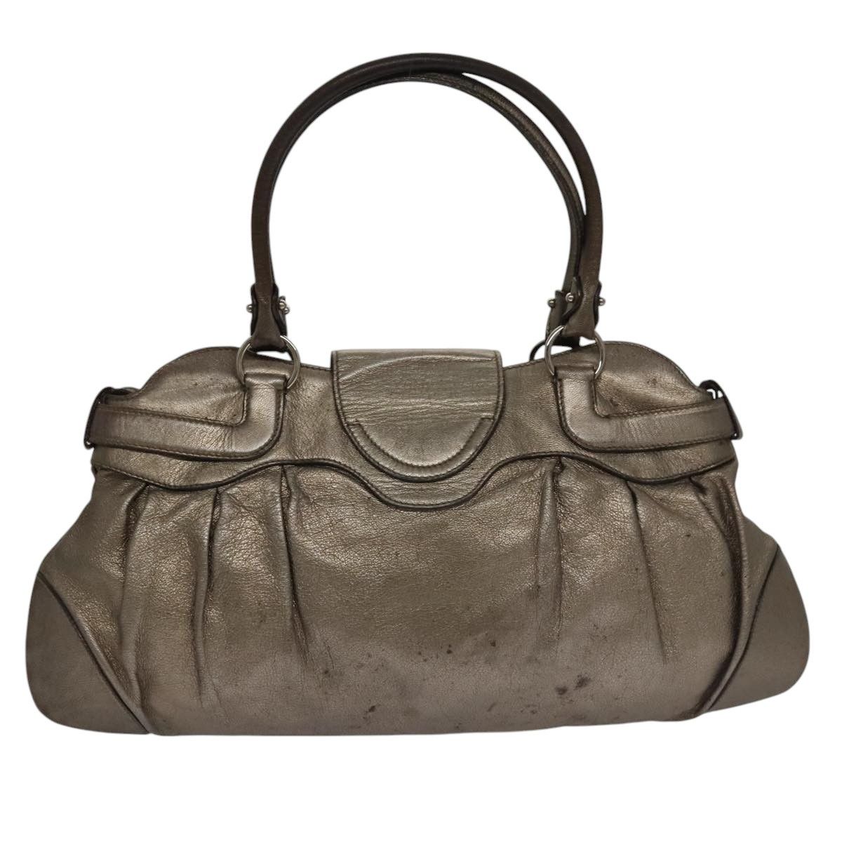 Salvatore Ferragamo Gancini Gold Leather Handbag (Pre-Owned) Size ONE SIZE - 2 Thumbnail