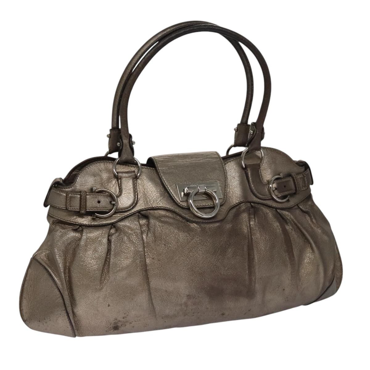 Salvatore Ferragamo Gancini Gold Leather Handbag (Pre-Owned) Size ONE SIZE - 17 Thumbnail