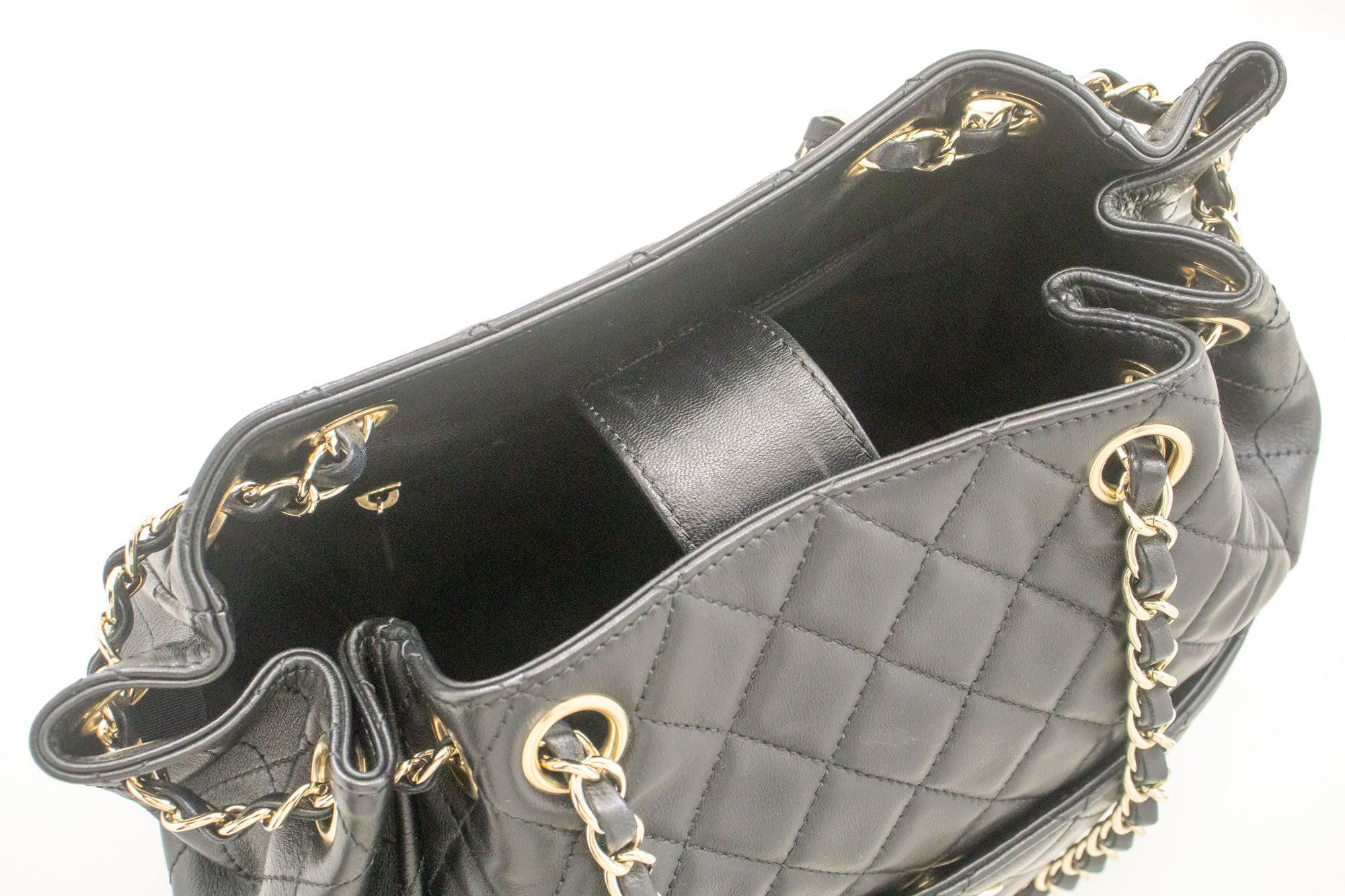 Chanel Drawstring Black Leather Shoulder Bag (Pre-Owned) Size ONE SIZE - 8 Thumbnail