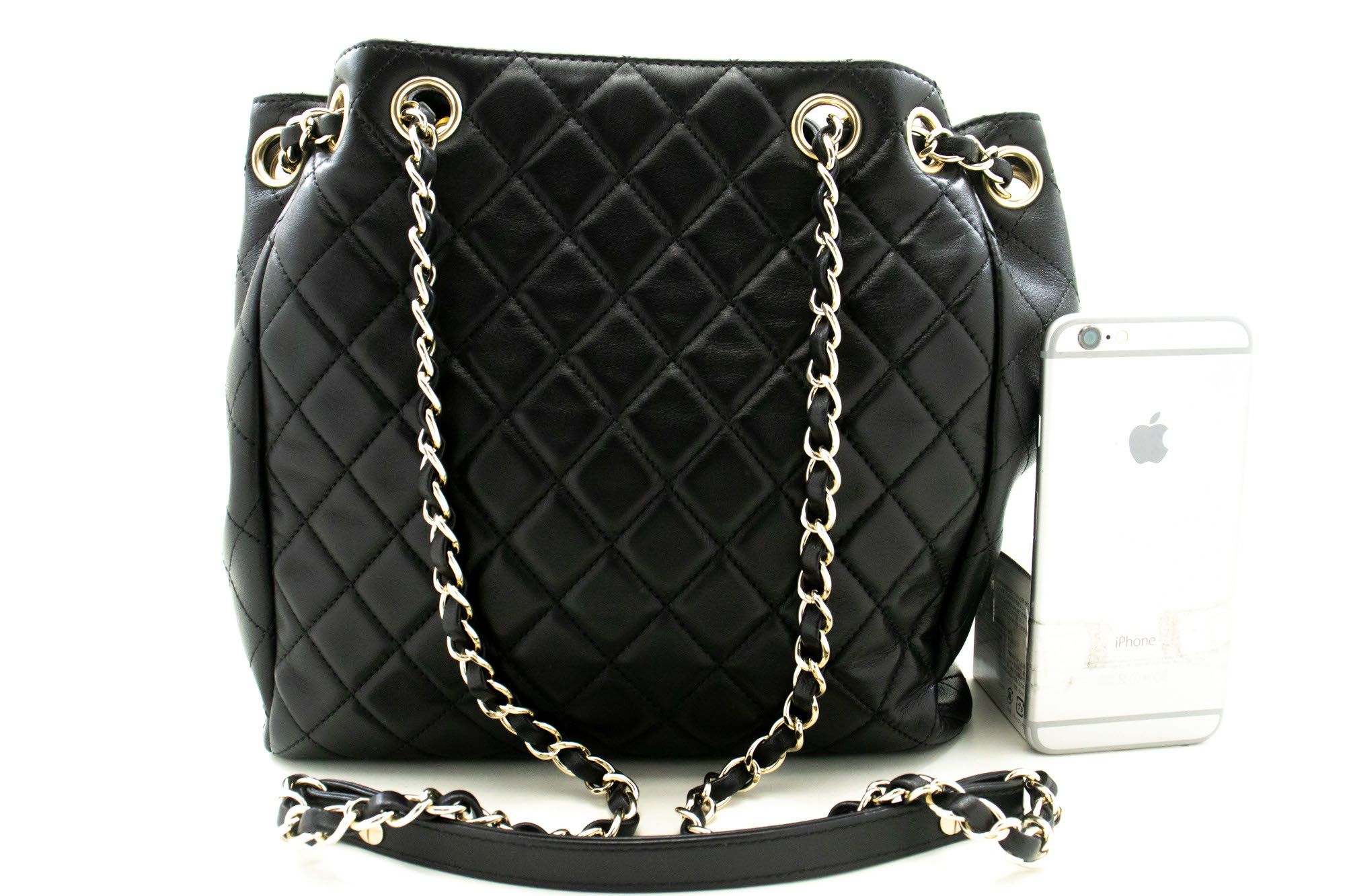 Chanel Drawstring Black Leather Shoulder Bag (Pre-Owned) Size ONE SIZE - 2 Thumbnail
