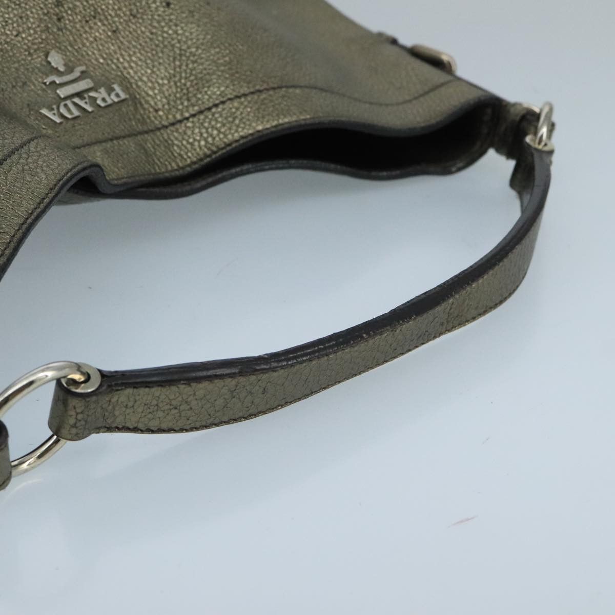 Prada Hobo Gold Leather Shoulder Bag (Pre-Owned) Size ONE SIZE - 4 Thumbnail
