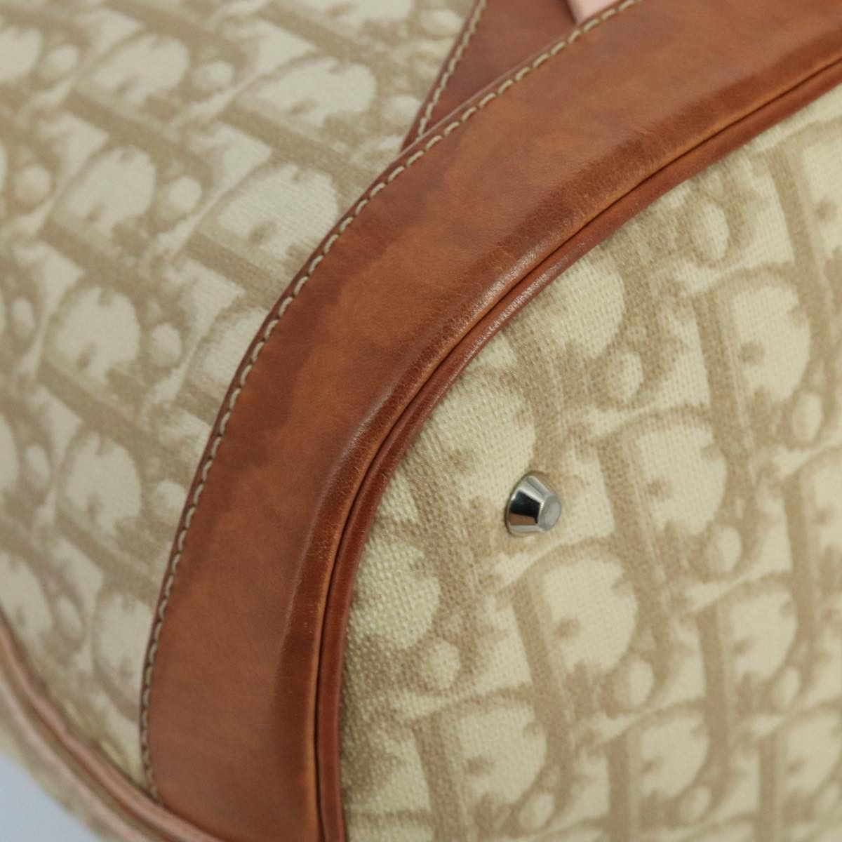 Dior Trotter Beige Canvas Shoulder Bag (Pre-Owned) Size ONE SIZE - 6 Thumbnail