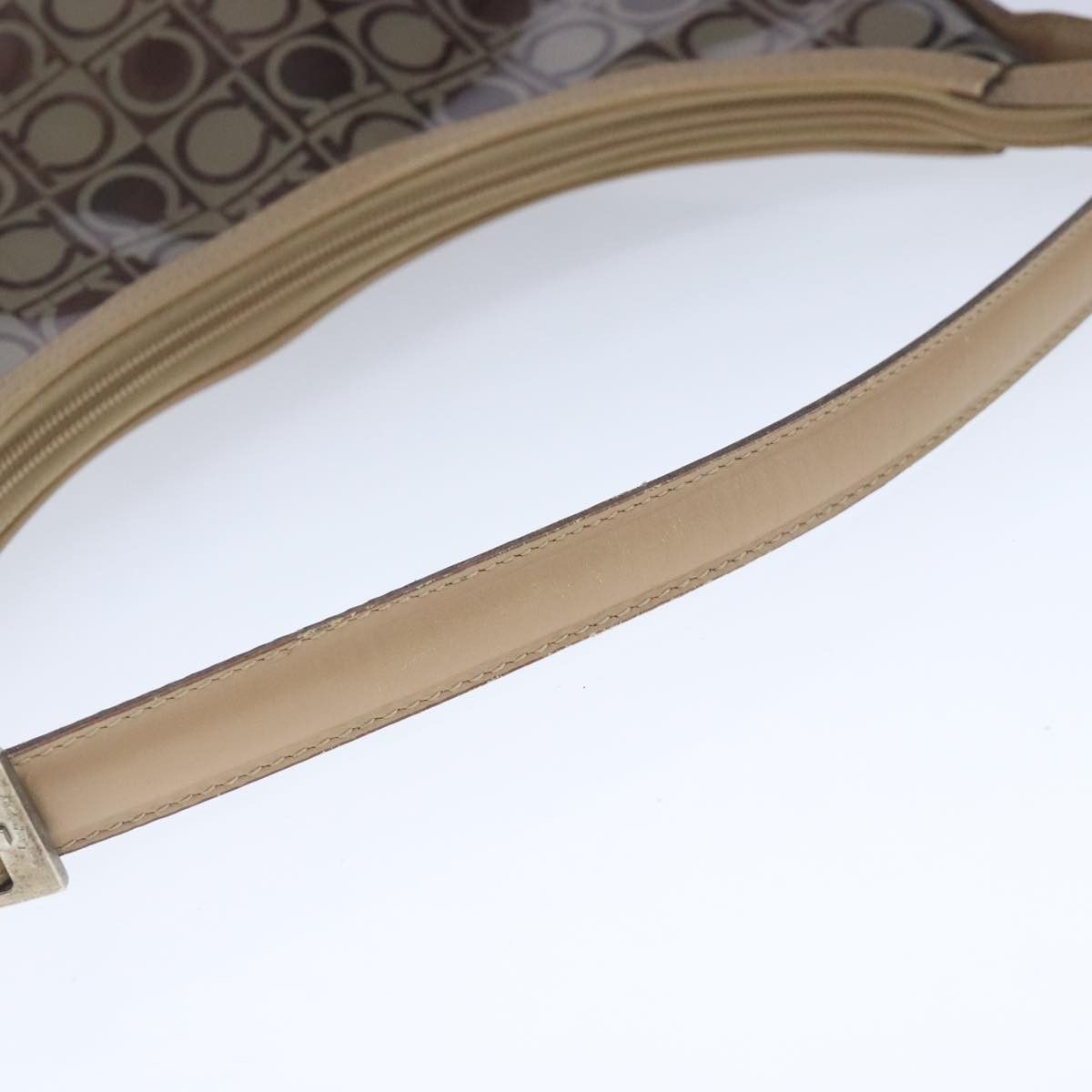 Salvatore Ferragamo Gancini Brown Vinyl Shoulder Bag (Pre-Owned) Size ONE SIZE - 5 Thumbnail