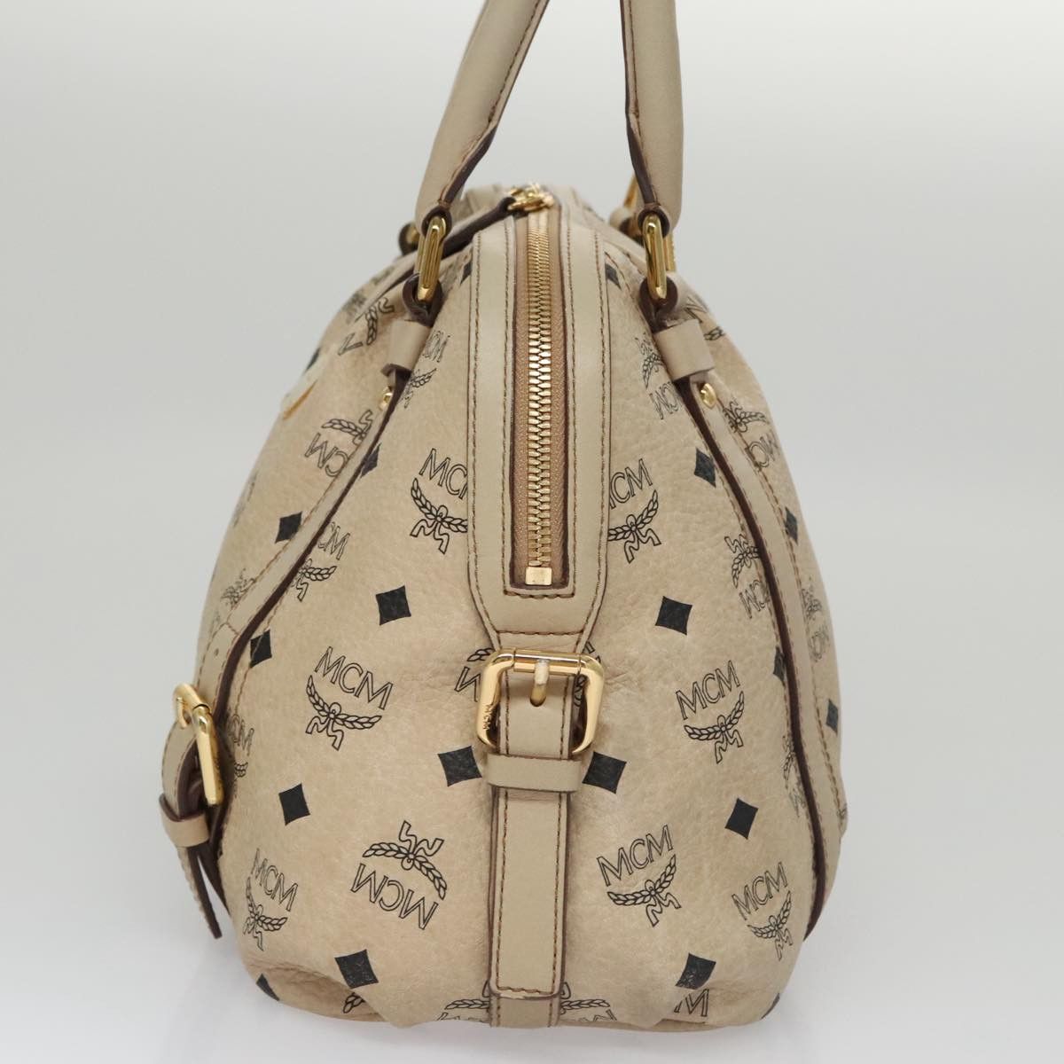 MCM Visetos Beige Canvas Handbag (Pre-Owned) Size ONE SIZE - 3 Thumbnail