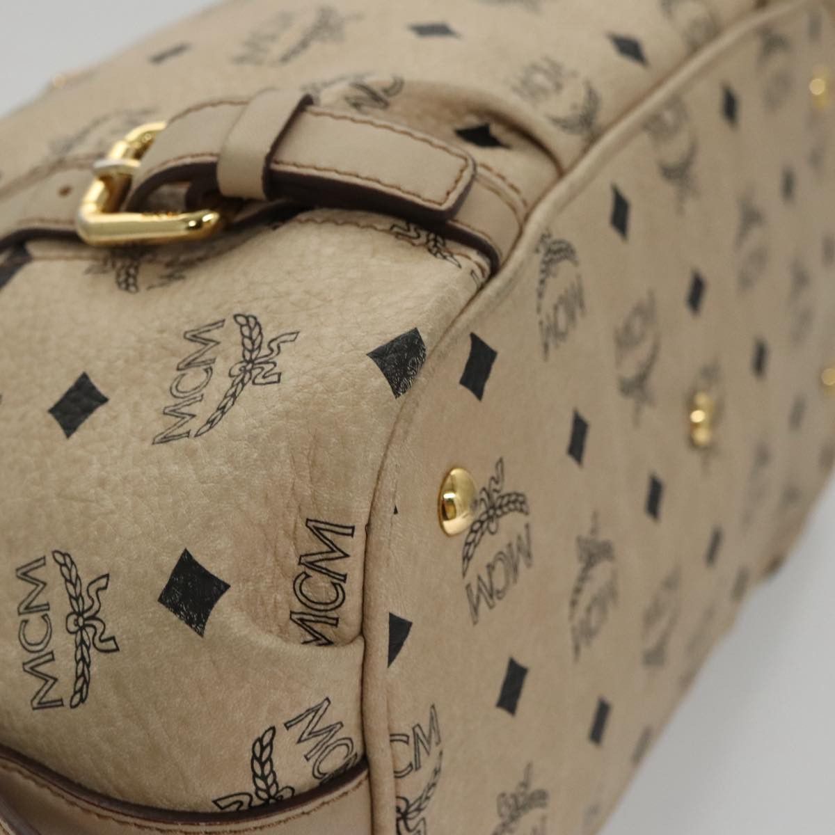 MCM Visetos Beige Canvas Handbag (Pre-Owned) Size ONE SIZE - 7 Thumbnail