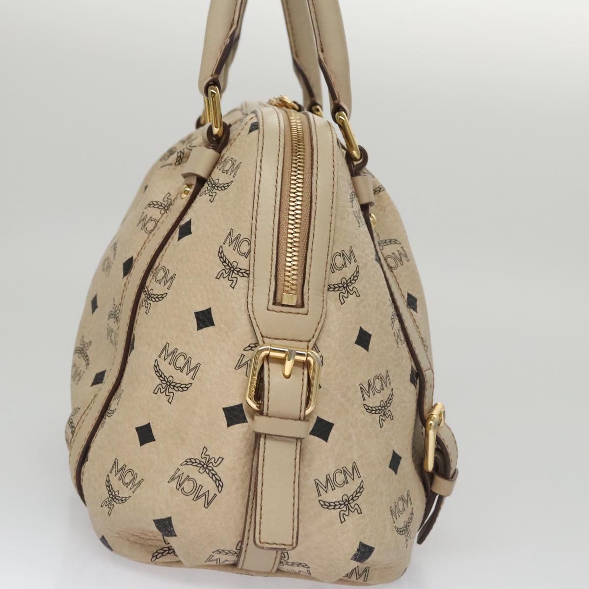 MCM Visetos Beige Canvas Handbag (Pre-Owned) Size ONE SIZE - 4 Thumbnail